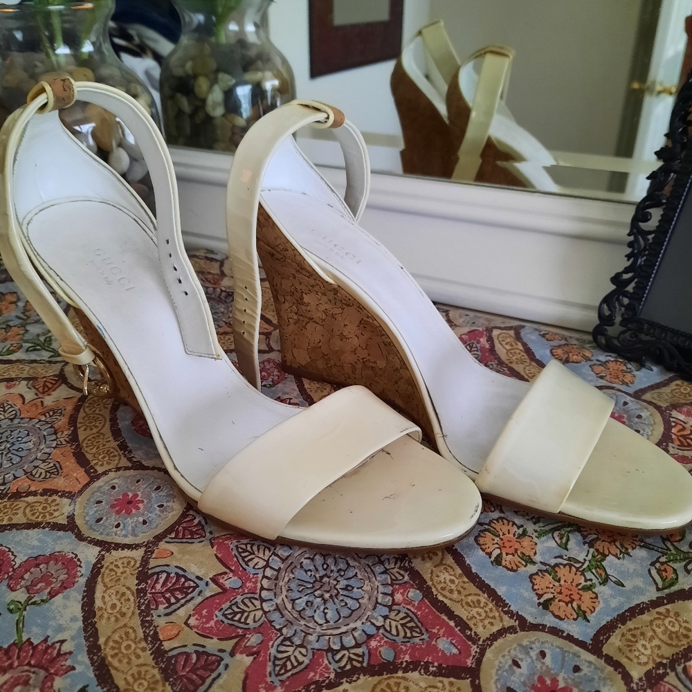 White Gucci Wedges 8.5
